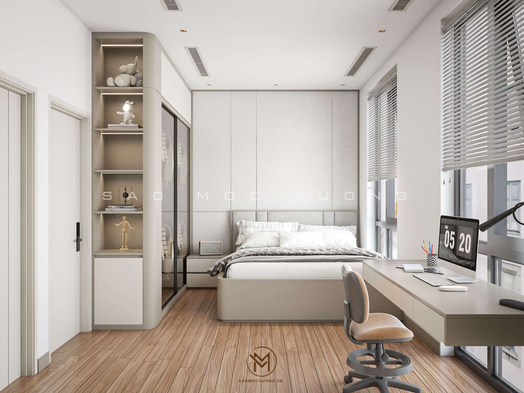 Thiết kế nội thất hiện đại phòng ngủ con 5 tuổi
