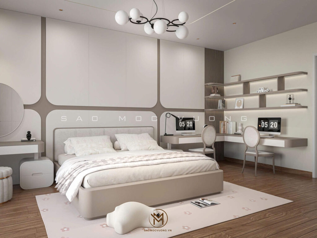 Thiết kế nội thất hiện đại phòng ngủ con gái