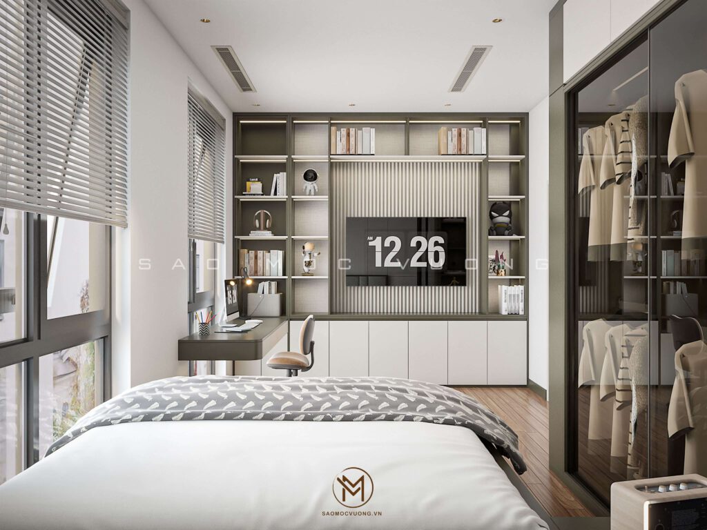 Thiết kế nội thất hiện đại phòng ngủ con lớp 10
