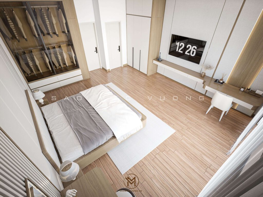 Thiết kế nội thất hiện đại phòng ngủ ông bà