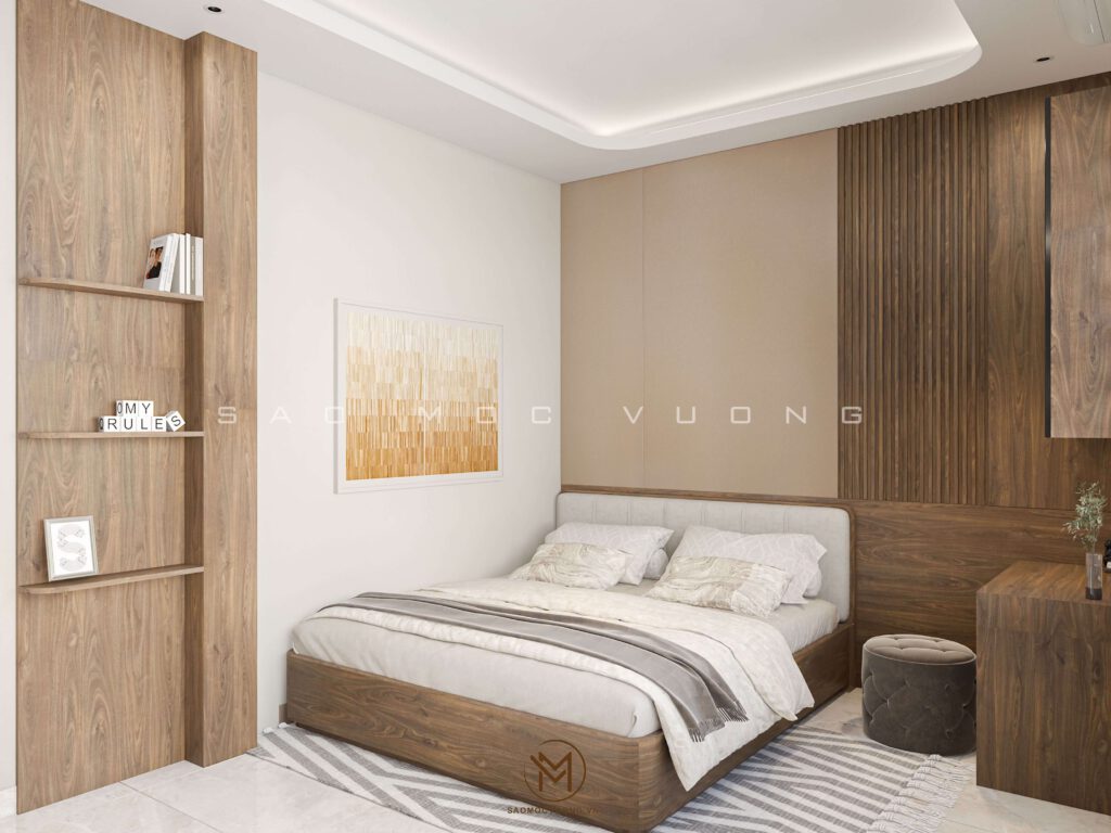 Thiết kế nội thất phòng ngủ - phòng ngủ master tầng 3