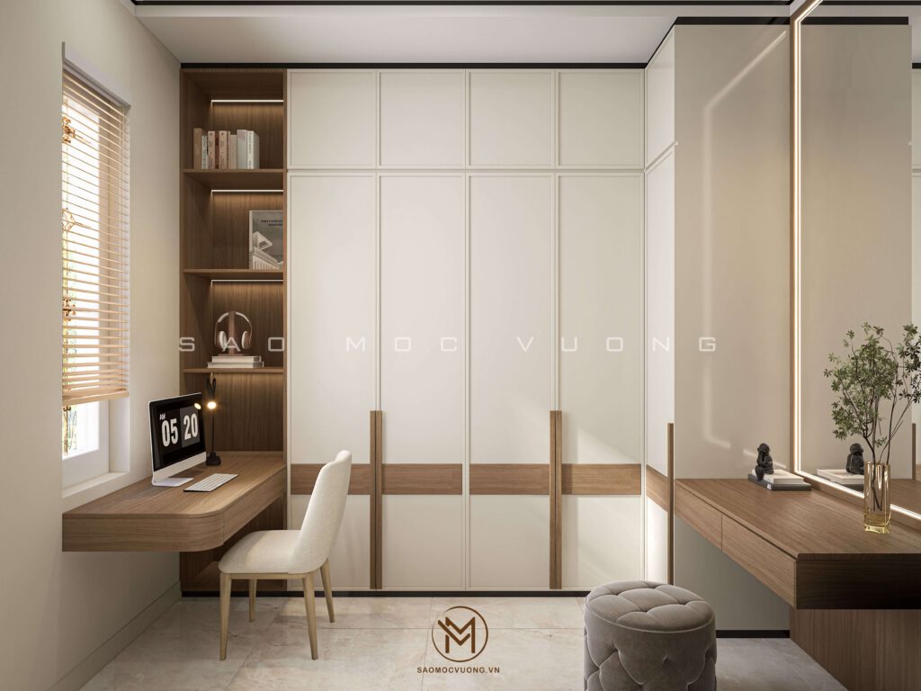 Thiết kế nội thất phòng ngủ - phòng ngủ master tầng 2