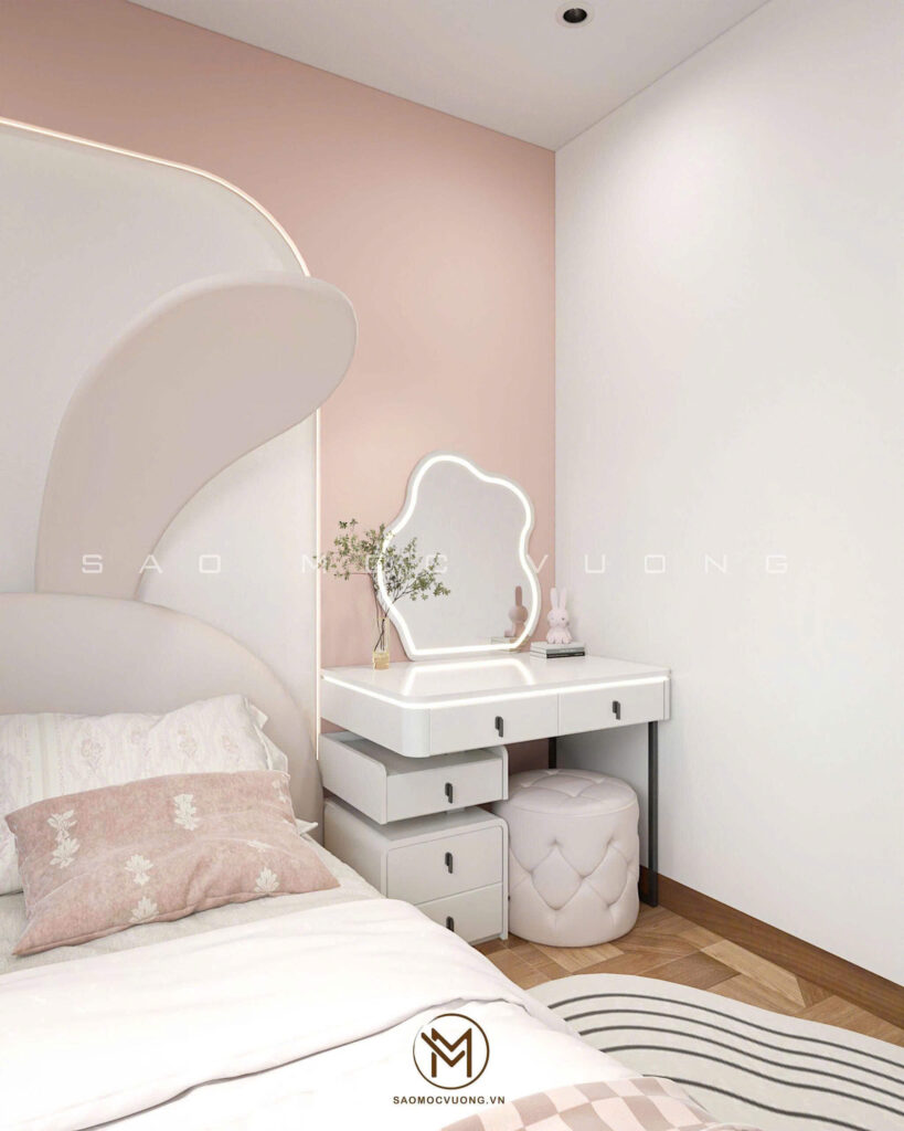 Thiết kế nội thất nhà phố phòng ngủ con gái