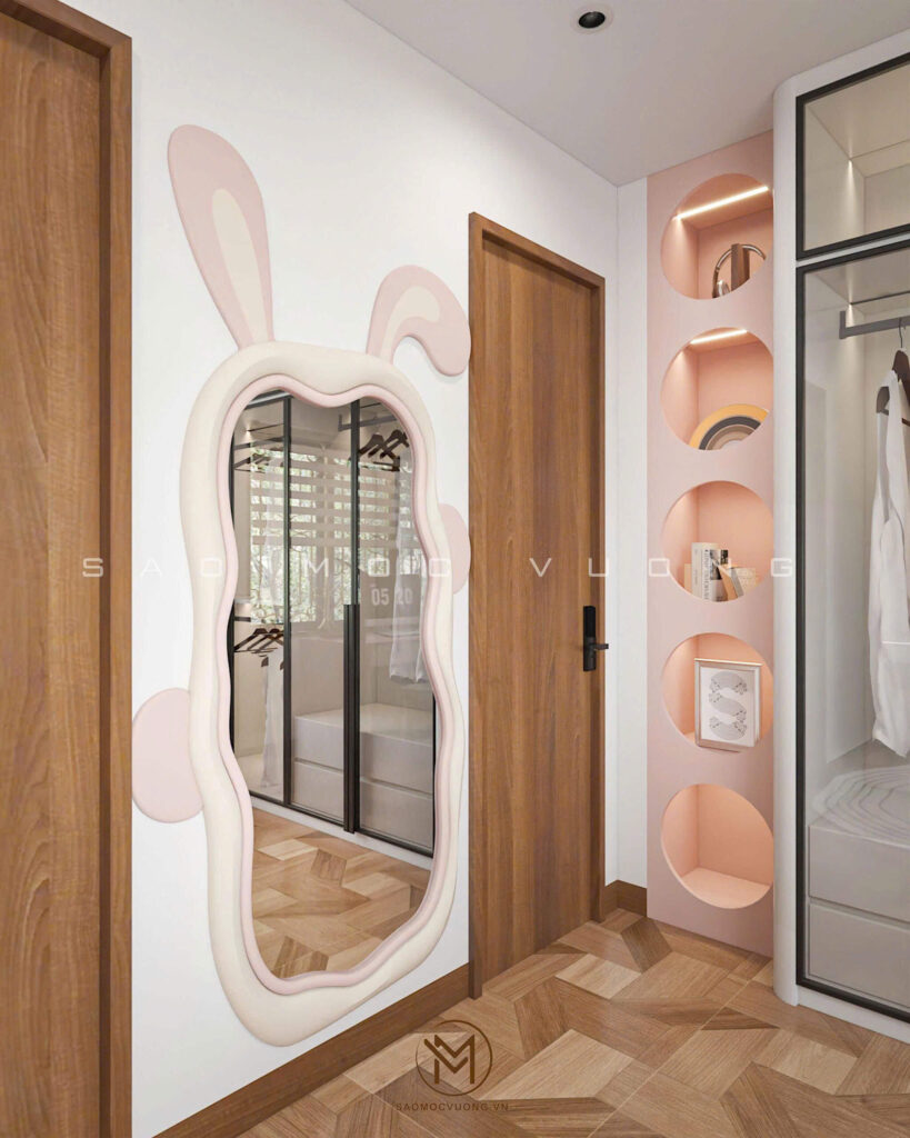 Thiết kế nội thất nhà phố phòng ngủ con gái