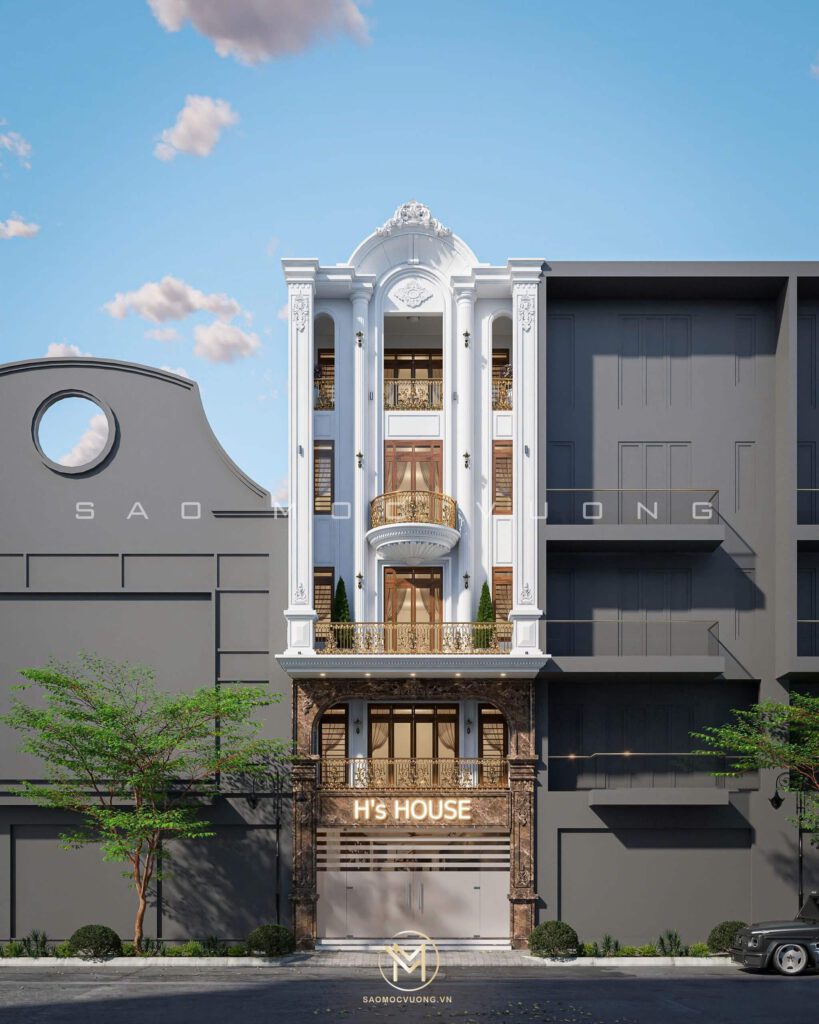 Thiết kế kiến trúc nhà phố tân cổ điển H' House