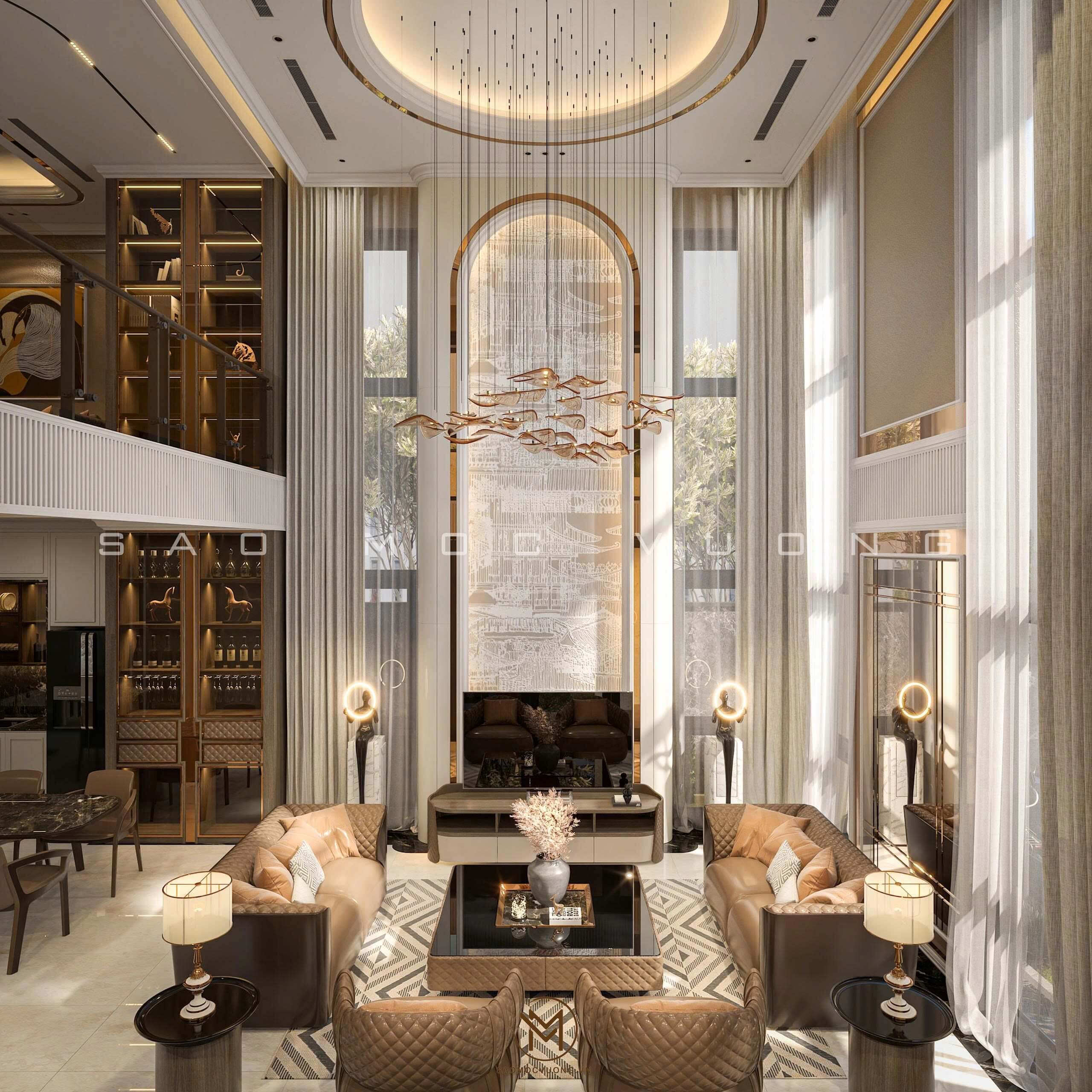 Thiết kế nội thất biệt thự phòng khách