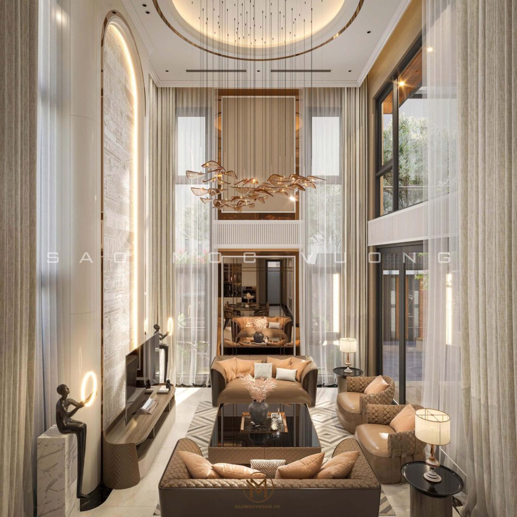 Thiết kế nội thất biệt thự phòng khách