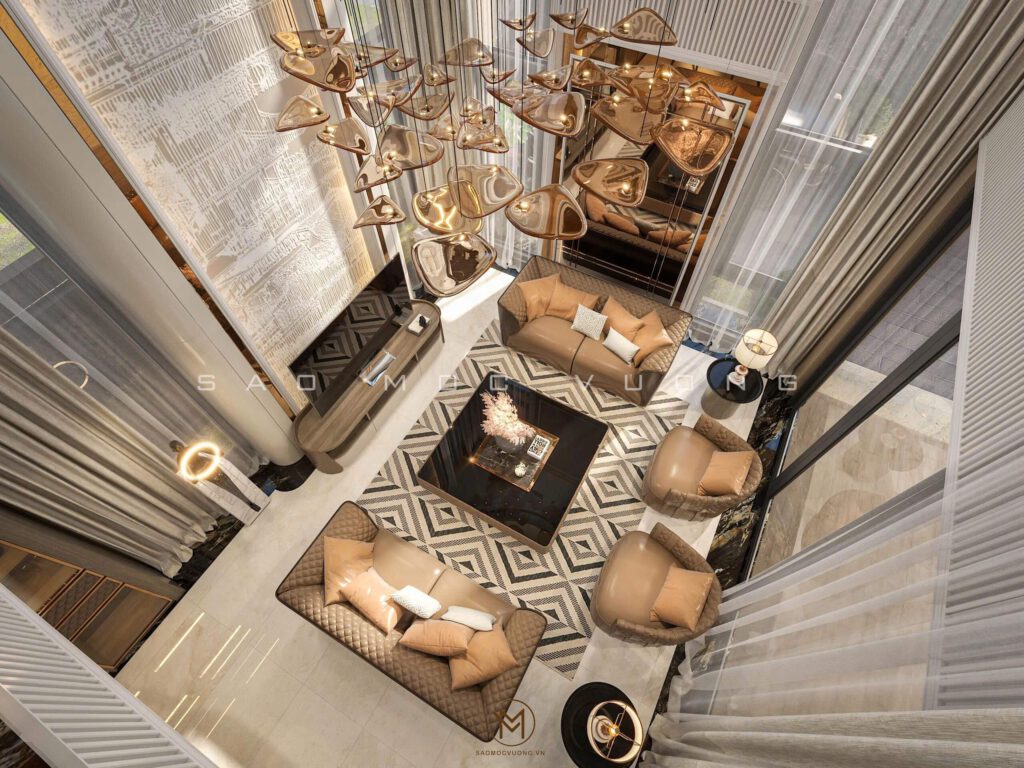 Thiết kế nội thất biệt thự phòng khách