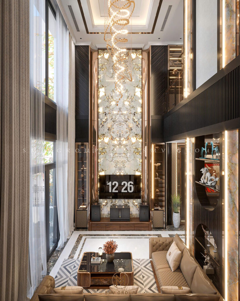 Phòng Khách Thông Tầng - Thiết kế nội thất sang trọng