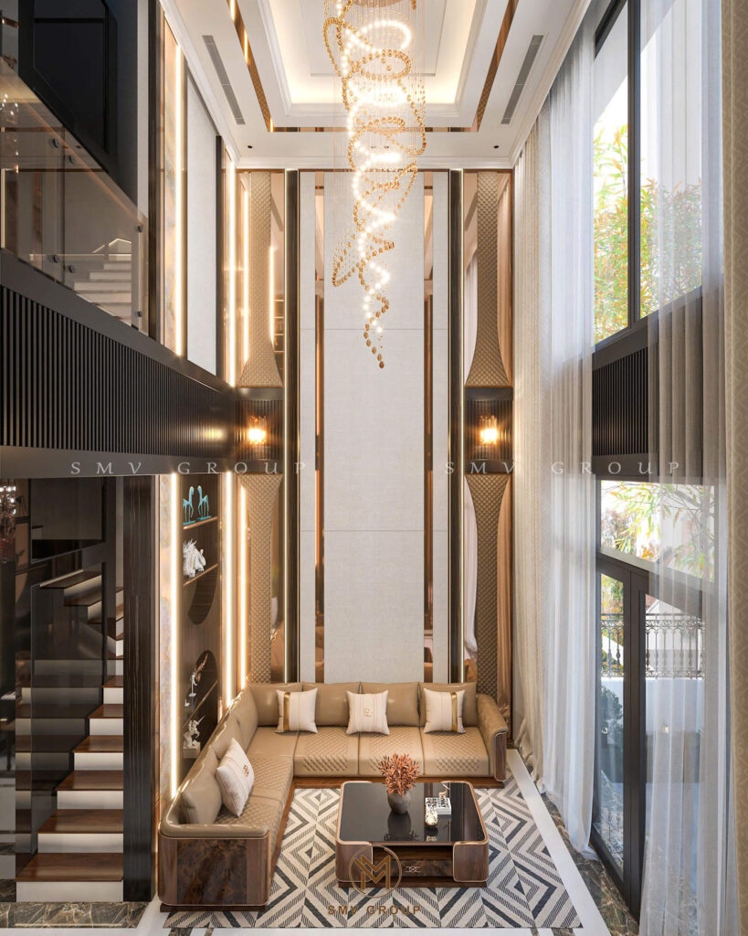 Phòng Khách Thông Tầng - Thiết kế nội thất sang trọng