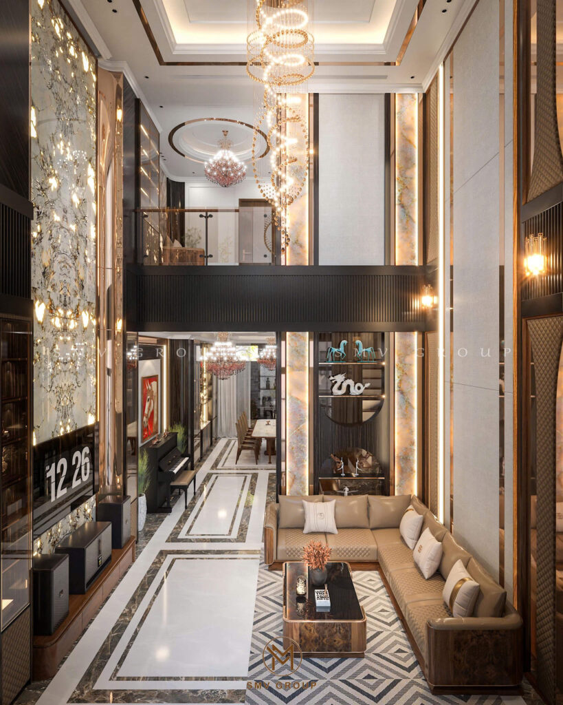 Phòng Khách Thông Tầng - Thiết kế nội thất sang trọng