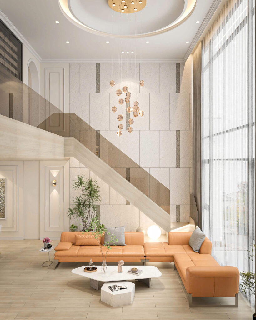 Thiết kế dự án Tu Son Building - Phòng khách thông tầng