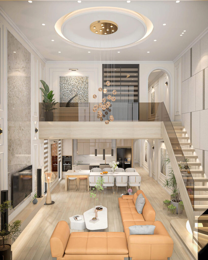 Thiết kế dự án Tu Son Building - Phòng khách thông tầng