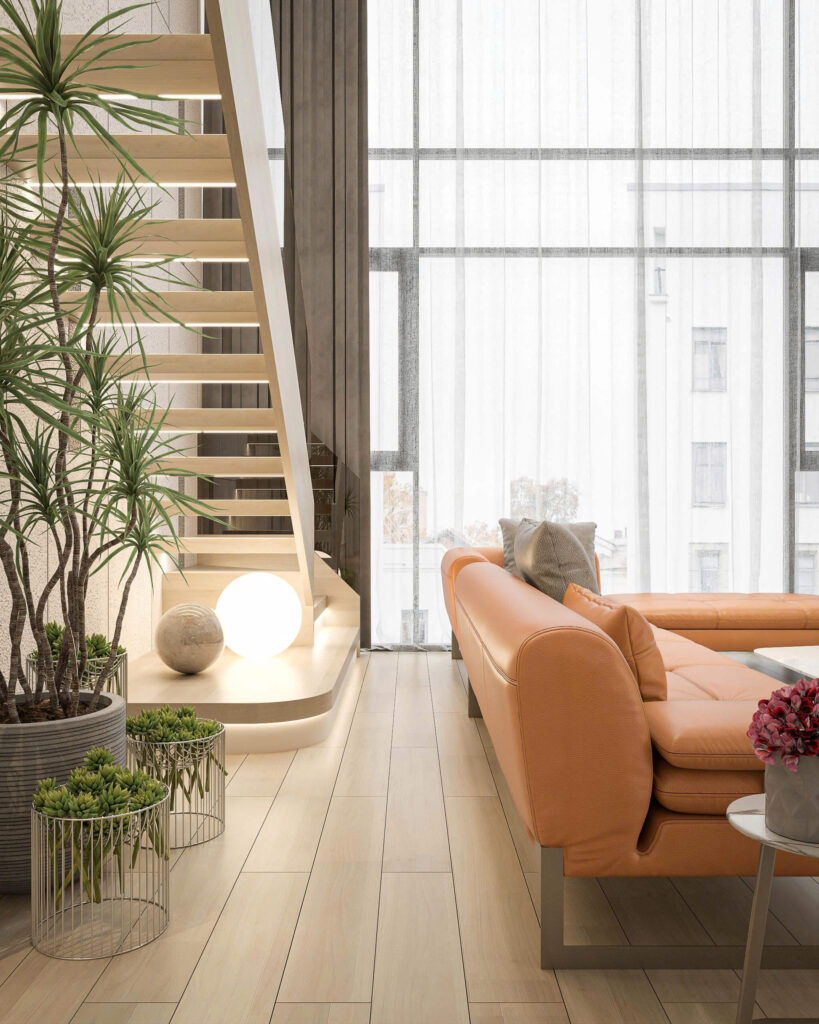 Thiết kế dự án Tu Son Building - Phòng khách thông tầng
